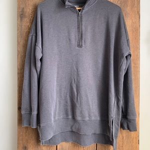 Aerie grey quarter zip sweatshirt